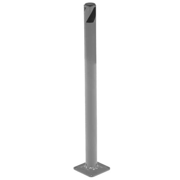 STEEL PIPE SAFETY BOLLARD 24"X1.75" GRAY